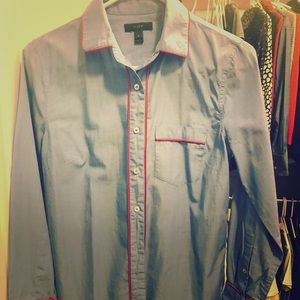 J Crew tipped chambray button up. Classic. NWOT